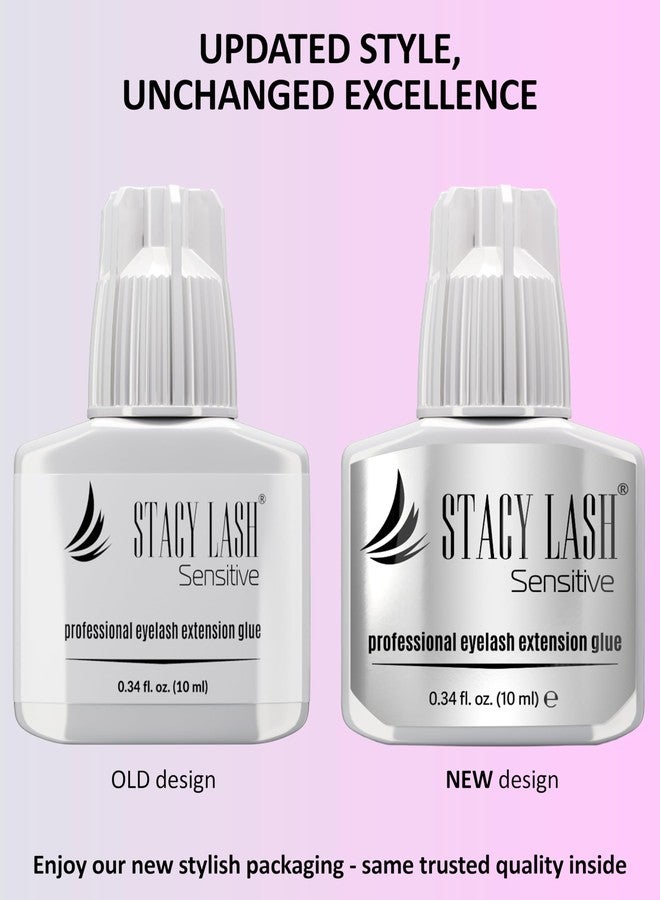 STACY LASH Sensitive Eyelash Extension Glue 0.34fl.oz/10ml / 5-6 Sec Drying time/Retention – 4-5 Weeks/Professional Black Adhesive/Lash Tech Supplies Includes Glue Ring - Image 3
